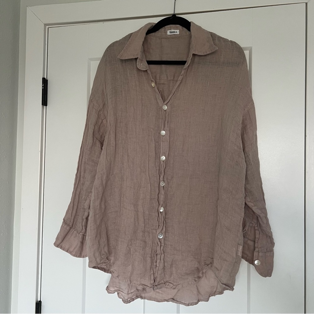 Vitamin A Pink Linen Shirt